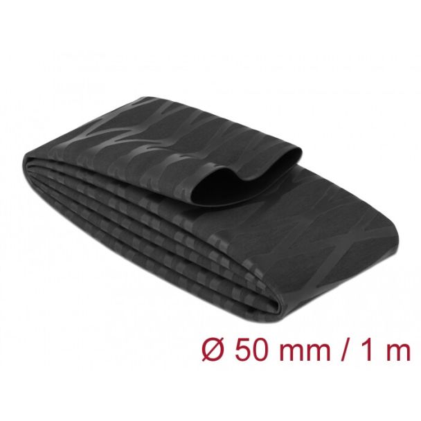 DeLOCK Heat Shrink Tube X-pattern non-slip 1 m x 50 mm black
