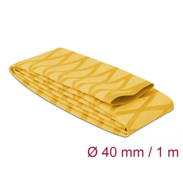 DeLOCK Tubo termorestringente X-pattern antiscivolo 1 m x 40 mm giallo