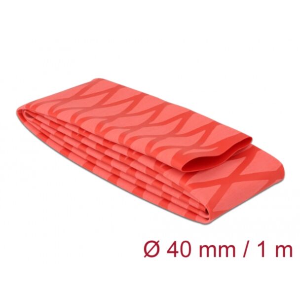 DeLOCK Tubo termorestringente X-pattern antiscivolo 1 m x 40 mm rosso