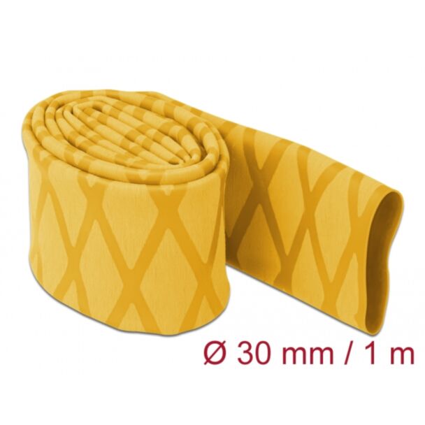 DeLOCK Tubo termorestringente X-pattern antiscivolo 1 m x 30 mm giallo