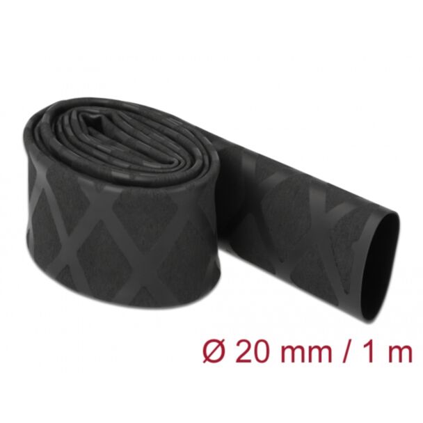 DeLOCK Tubo termorestringente X-pattern antiscivolo 1 m x 20 mm nero