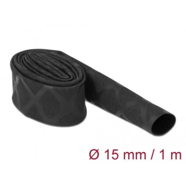 DeLOCK Tubo termorestringente X-pattern antiscivolo 1 m x 15 mm nero