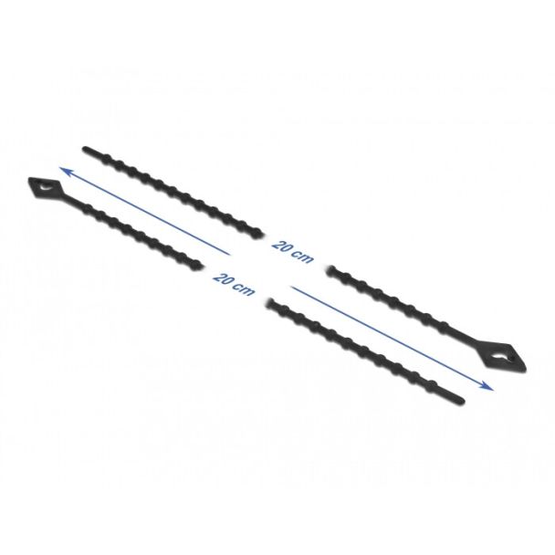 DeLOCK Fascette stringicavo riutilizzabile L 200 x P 2,4 mm nero 100 pezzi