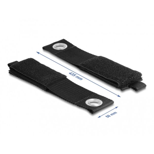 DeLOCK Robusto Tracolla con chiusura a strappo con occhiello di fissaggio L 435 x P 50 mm nero 5 pezzi
