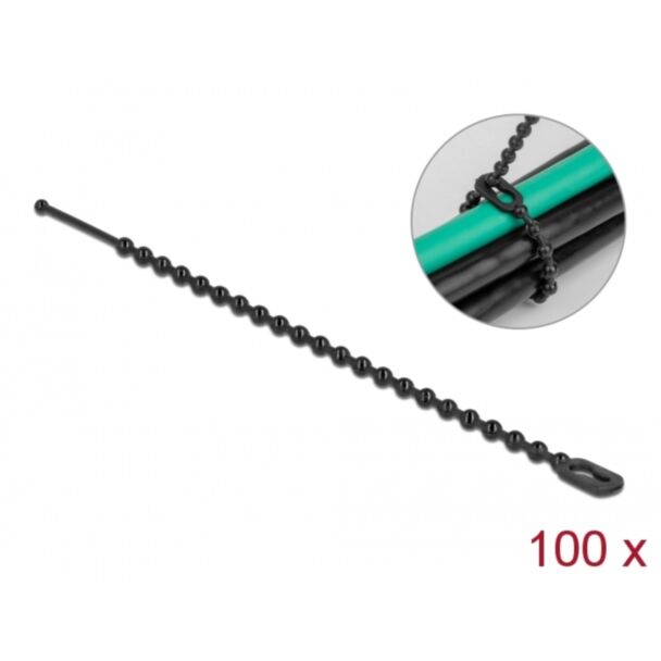 DeLOCK Fascette stringicavo riutilizzabile L 100 x P 2,4 mm nero 100 pezzi