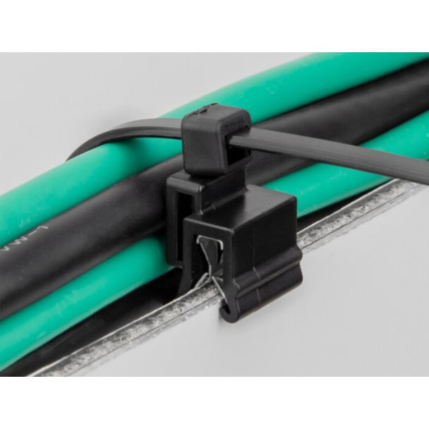 DeLOCK Fascetta con clip per bordi L 200 x L 4,8 mm nero 50 pezzi