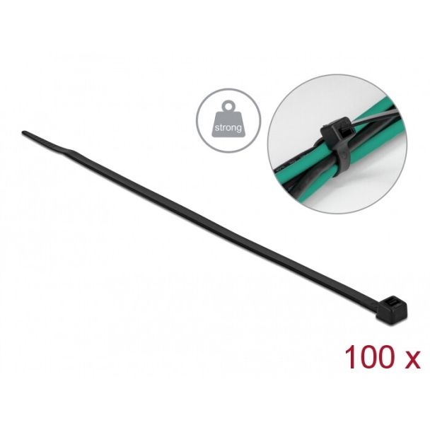 DeLOCK Cable tie with high tensile strength L 300 x W 4.8 mm black 100 pieces
