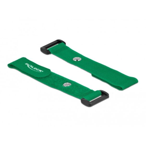 DeLOCK Fascetta per cavi a strappo con gancio e occhiello di fissaggio L 190 x L 25 mm verde 5 pezzi