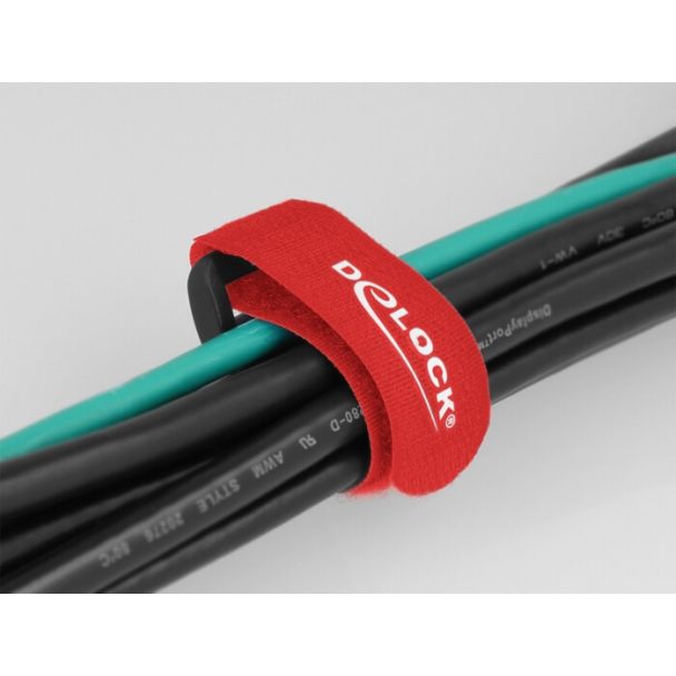 DeLOCK Fascetta a strappo per cavi con occhiello L 280 x L 38 mm rosso 3 pezzi