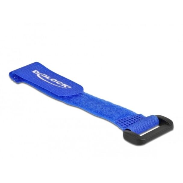 DeLOCK Fascetta a strappo per cavi con occhiello L 150 x L 20 mm blu 5 pezzi