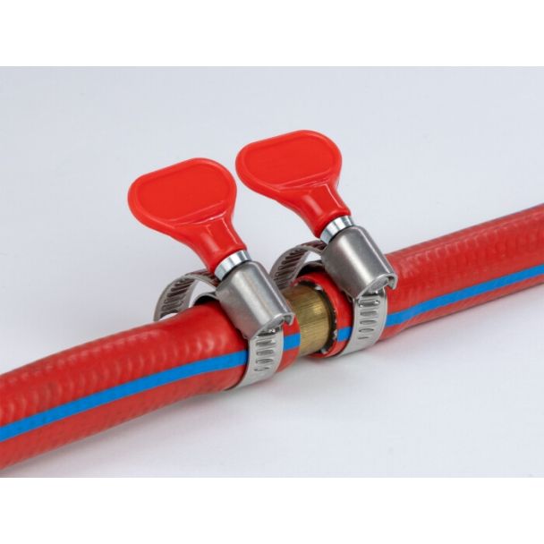 DeLOCK Fascetta stringitubo a farfalla in acciaio inox 400 SS 40 - 60 mm 5 pezzi rosso