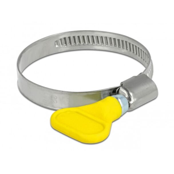 DeLOCK Fascetta stringitubo a farfalla in acciaio inox 400 SS 32 - 50 mm 5 pezzi giallo