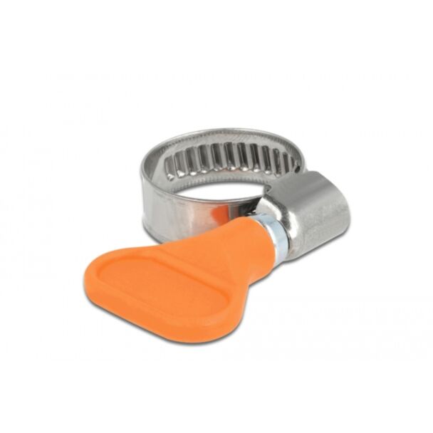 DeLOCK Fascetta stringitubo a farfalla in acciaio inox 400 SS 12 - 20 mm 5 pezzi arancione
