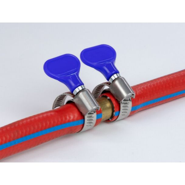 DeLOCK Fascetta stringitubo a farfalla in acciaio inox 400 SS 10 - 16 mm 5 pezzi blu