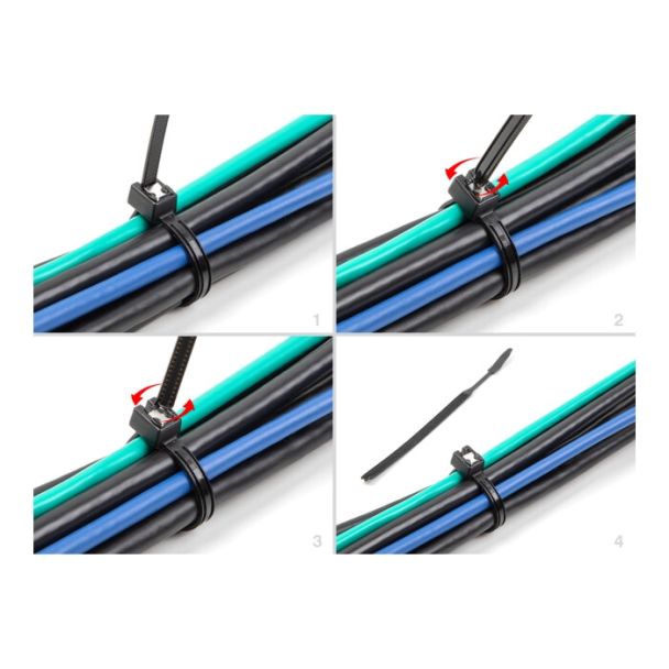 DeLOCK Fascetta auto-tagliente L 370 x L 4,8 mm 50 pezzi nero