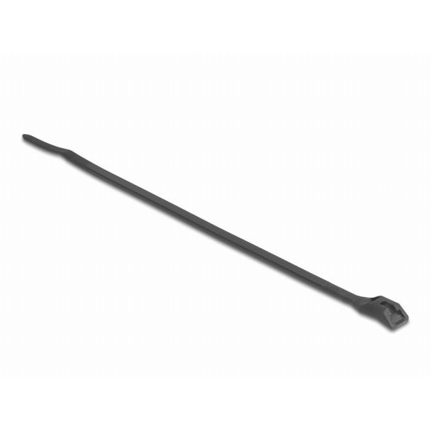 DeLOCK Cable tie with flat head L 205 x W 2.5 mm 100 pieces black