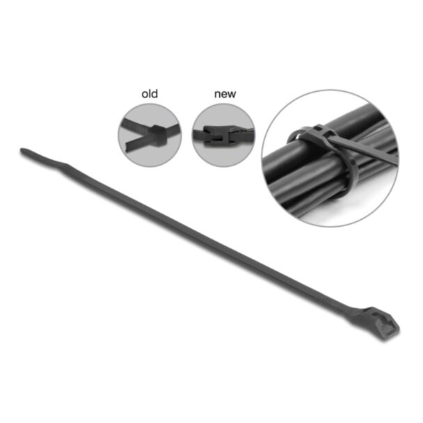 DeLOCK Fascetta con testa piatta L 110 x L 2,5 mm 100 pezzi nero