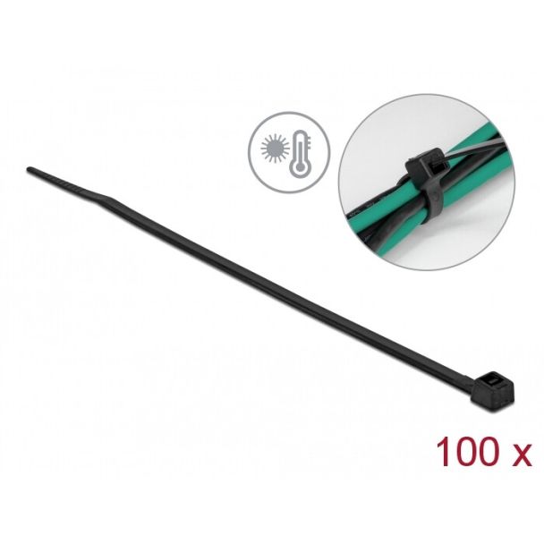 DeLOCK Cable tie heat resistant L 150 x W 3.6 mm black 100 pieces