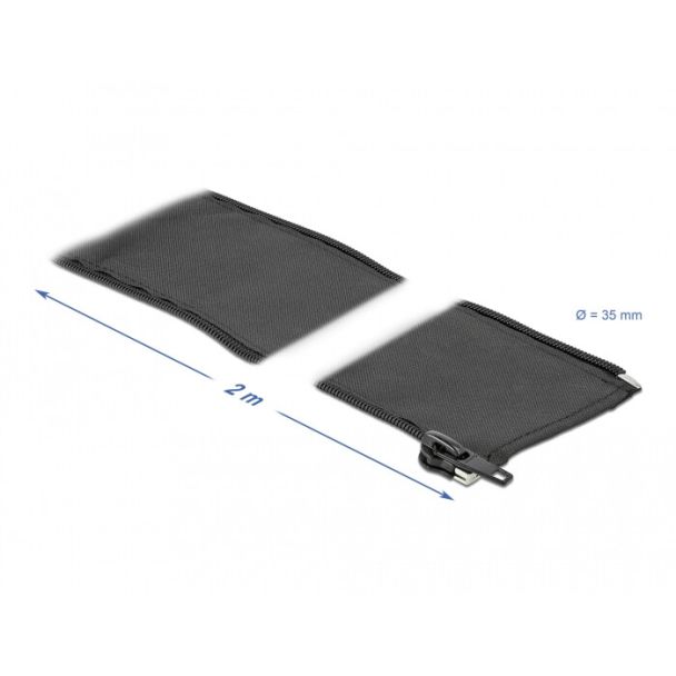 DeLOCK Manicotto intrecciato con cerniera lampo 2 m x 35 mm nero
