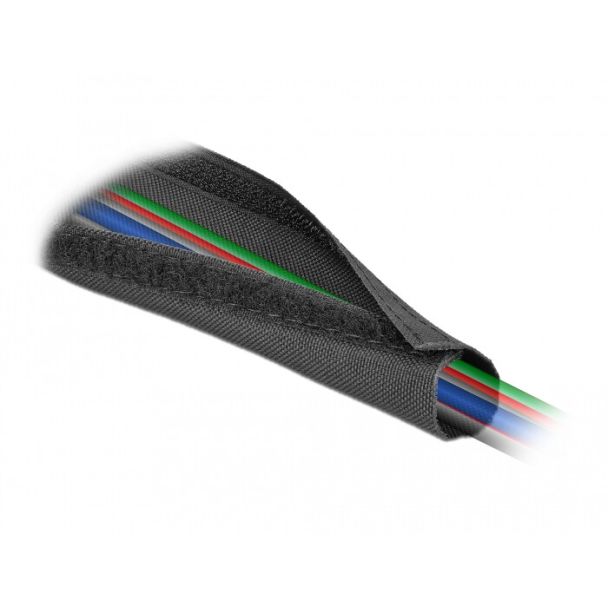 DeLOCK Manicotto intrecciato con chiusura a strappo resistente al calore da 10 m x 30 mm nero