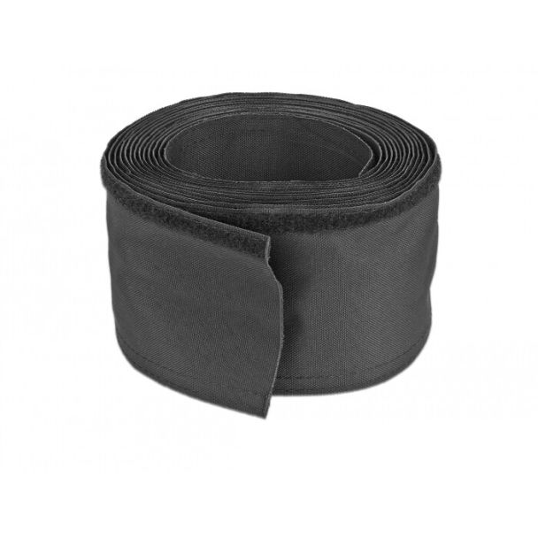 DeLOCK Woven Sleeve with Hook-and-Loop Fastener heat-resistant 5 m x 30 mm black