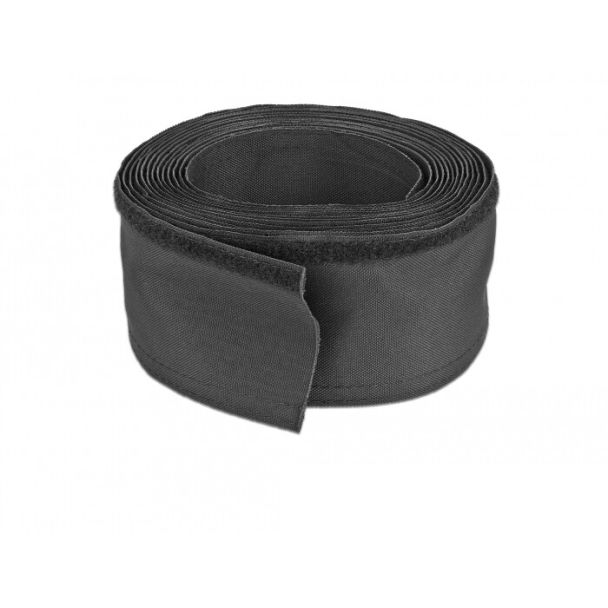 DeLOCK Woven Sleeve with Hook-and-Loop Fastener heat-resistant 5 m x 20 mm black