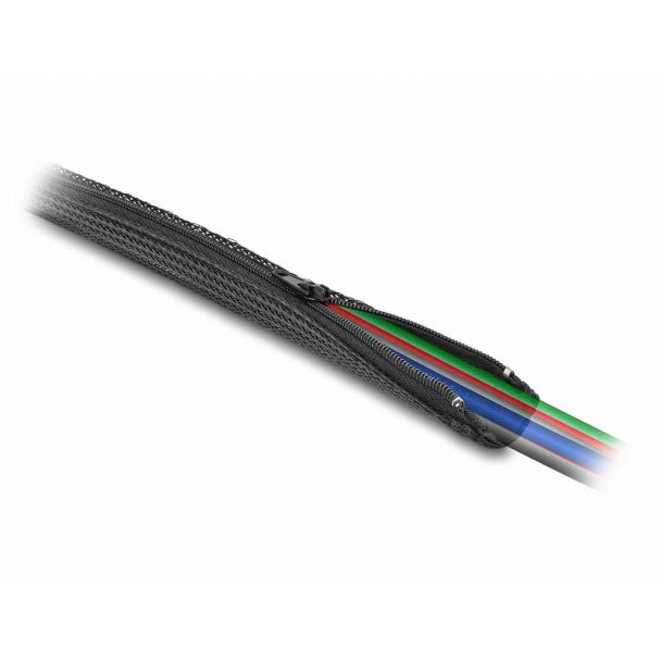 DeLOCK Manicotto intrecciato con cerniera lampo resistente al calore 5 m x 50 mm nero