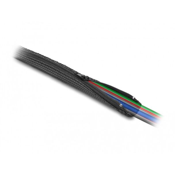DeLOCK Manicotto intrecciato con cerniera lampo resistente al calore 3 m x 50 mm nero