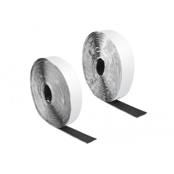 DeLOCK Nastro a strappo autoadesivo con chiusura a strappo L 10 m x P 25 mm nero