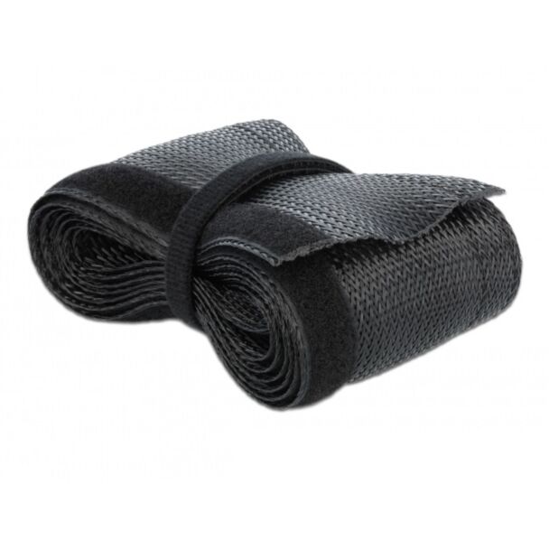 DeLOCK Manicotto intrecciato con gancio e anello di fissaggio da 10 m x 32 mm nero