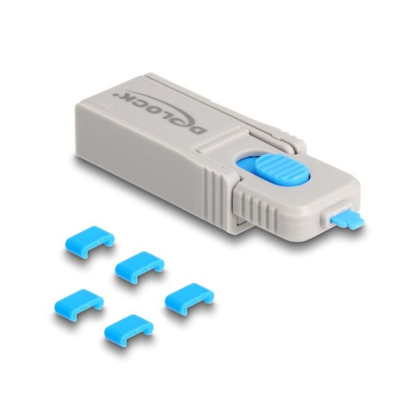 DeLOCK USB Type-C Port Blocker Set for USB Type-C female ports 5 pieces + lock tool