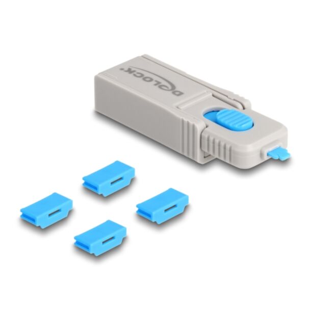 DeLOCK Set di bloccaggio porte HDMI per porte HDMI femmina 4 pezzi + strumento di blocco