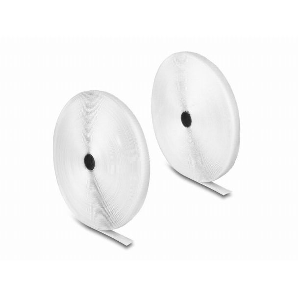 DeLOCK Nastro con chiusura a strappo pesante L 25 m x L 20 mm bianco