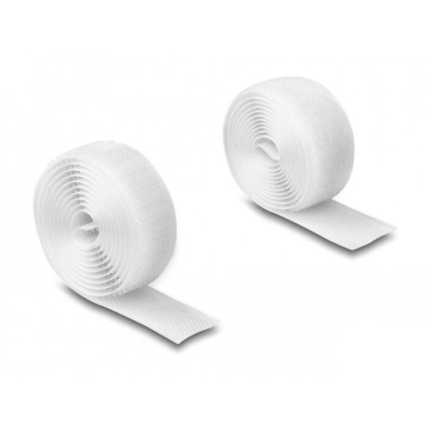 DeLOCK Nastro con chiusura a strappo pesante L 1 m x L 20 mm bianco