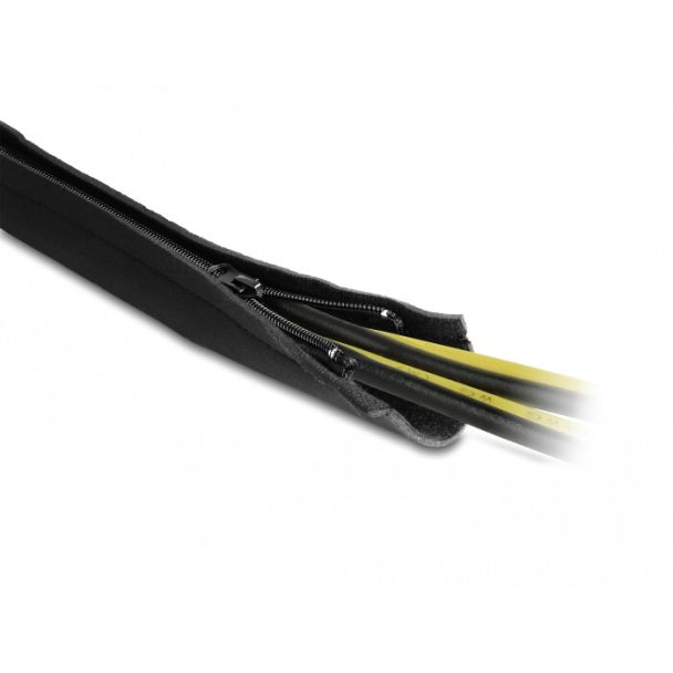DeLOCK Manicotto per cavi in neoprene flessibile con cerniera da 1,5 m x 100 mm nero