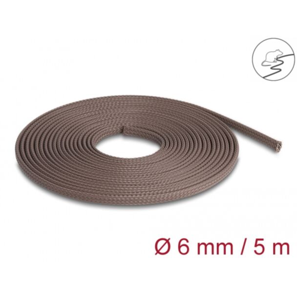 DeLOCK Manicotto intrecciato resistente ai roditori allungabile 5 m x 6 mm marrone