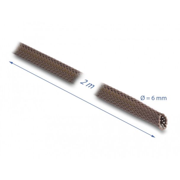 DeLOCK Manicotto intrecciato resistente ai roditori allungabile 2 m x 6 mm marrone