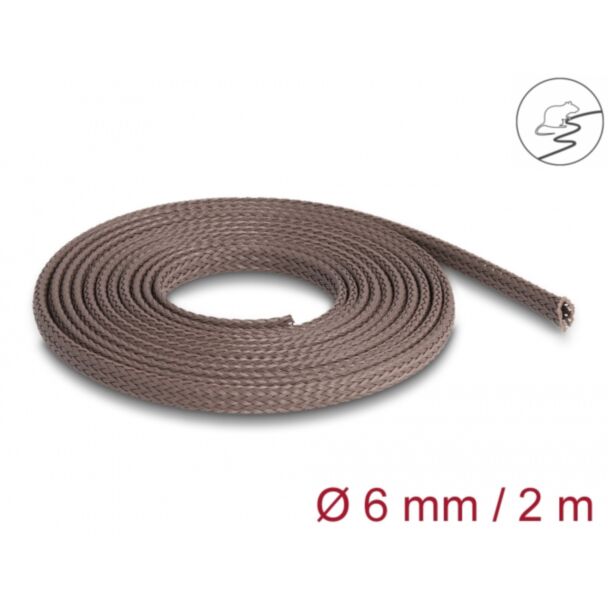 DeLOCK Manicotto intrecciato resistente ai roditori allungabile 2 m x 6 mm marrone