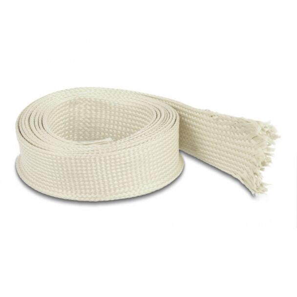 DeLOCK Manicotto intrecciato in fibre di nomex 2 m x 25 mm bianco