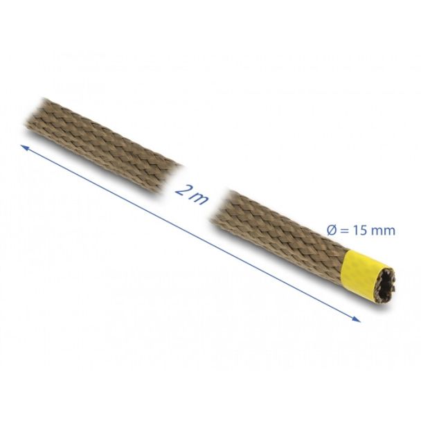 DeLOCK Manicotto intrecciato in fibre di basalto 2 m x 15 mm marrone