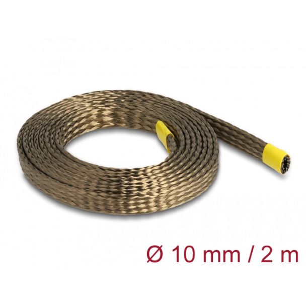 DeLOCK Braided Sleeve made of basalt fibers 2 m x 10 mm brown