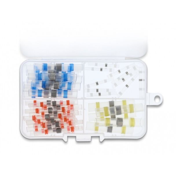 DeLOCK Set di connettori per fili a saldare impermeabile 50 pezzi 26 - 10 AWG colori assortiti
