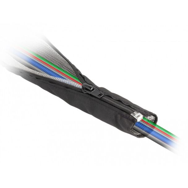 DeLOCK EMI Shielding braided sleeve with zip heat resistant 1 m x 25 mm black