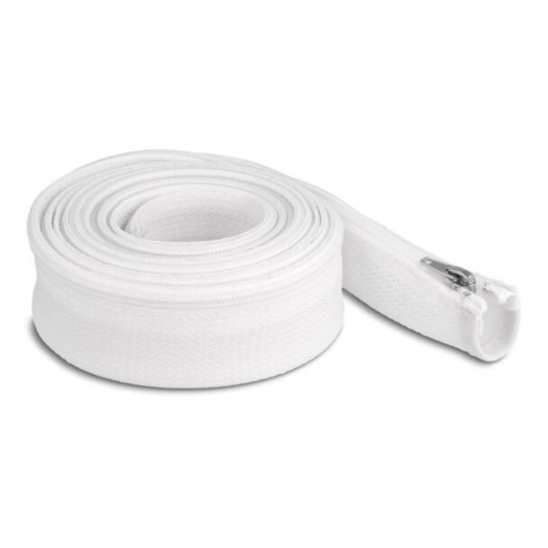 DeLOCK Manicotto intrecciato con cerniera lampo resistente al calore 3 m x 30 mm bianco