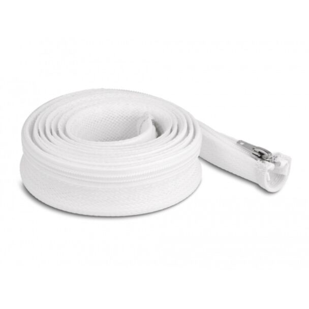 DeLOCK Manicotto intrecciato con cerniera lampo resistente al calore 2 m x 30 mm bianco