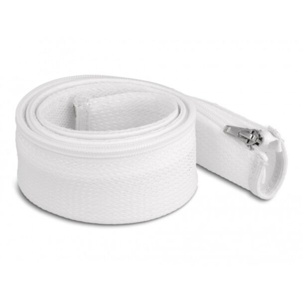 DeLOCK Manicotto intrecciato con cerniera lampo resistente al calore 1 m x 50 mm bianco