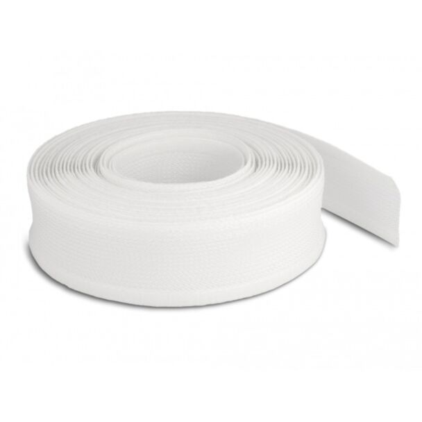 DeLOCK Manicotto intrecciato con gancio e anello di fissaggio da 10 m x 19 mm bianco