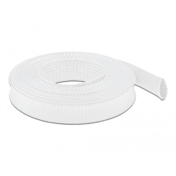 DeLOCK Manicotto intrecciato estensibile da 10 m x 25 mm bianco