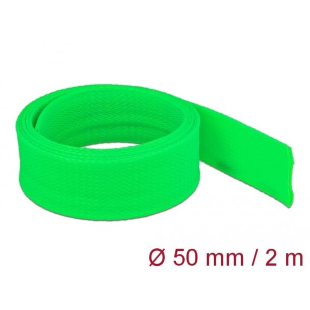 DeLOCK Manicotto intrecciato estensibile da 2 m x 50 mm verde