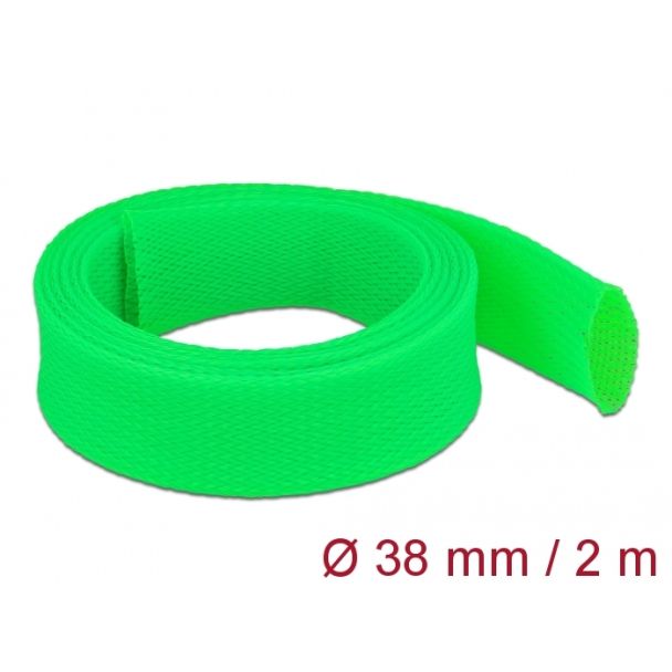 DeLOCK Manicotto intrecciato estensibile da 2 m x 38 mm verde